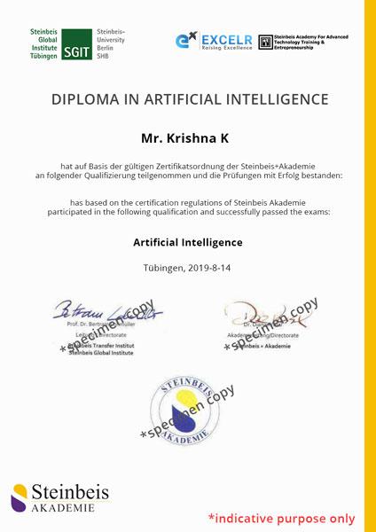 Artificial Intelligence certificate - ExcelR